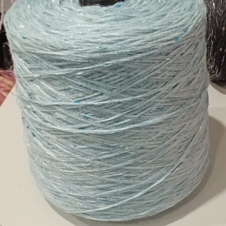 Микс шерсть с узелковым люрексом и микропайетками голубой