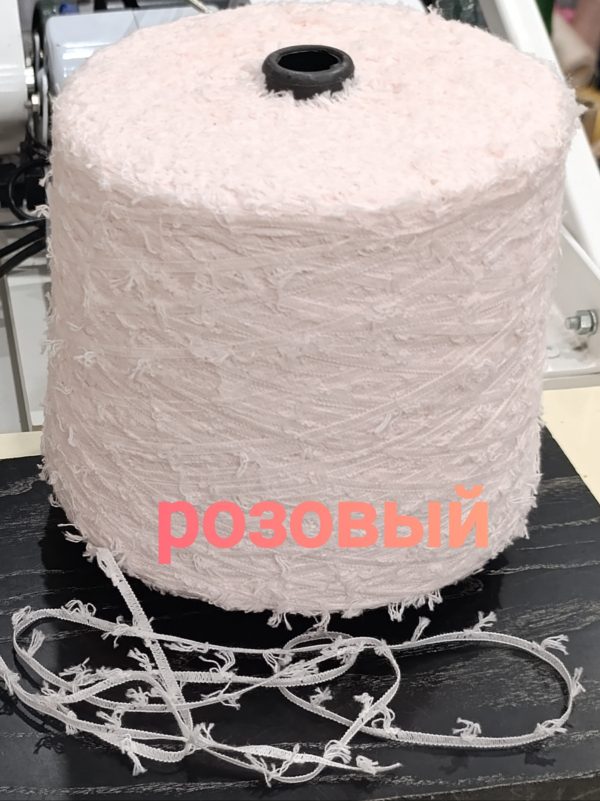 Хлопок  с кисточками фактурный розовый