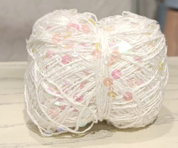 Королевские пайетки на хлопке 3мм+6 мм на белом прозрачные розовые