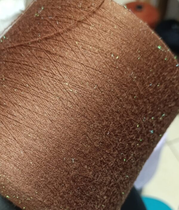 Меринос с Поливискозой и люрексом снежок коричневый