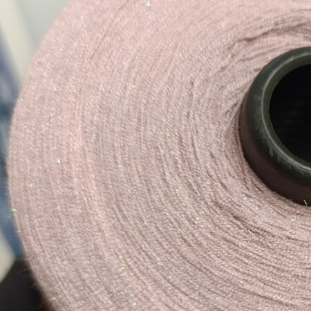 Меринос с Поливискозой и люрексом снежок розовый